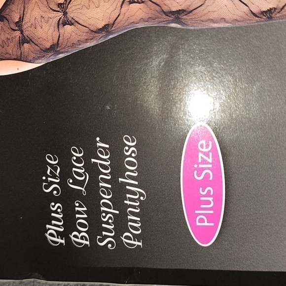 NWT Music Legs Plus Size Box Lace Suspender Panyhose - Picture 3 of 4